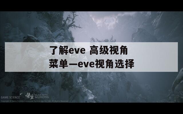 了解eve 高级视角菜单—eve视角选择