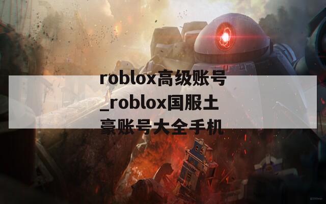 roblox高级账号_roblox国服土豪账号大全手机