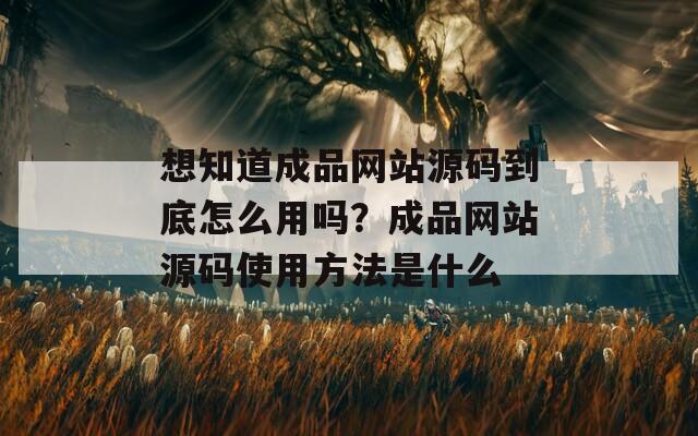 想知道成品网站源码到底怎么用吗？成品网站源码使用方法是什么
