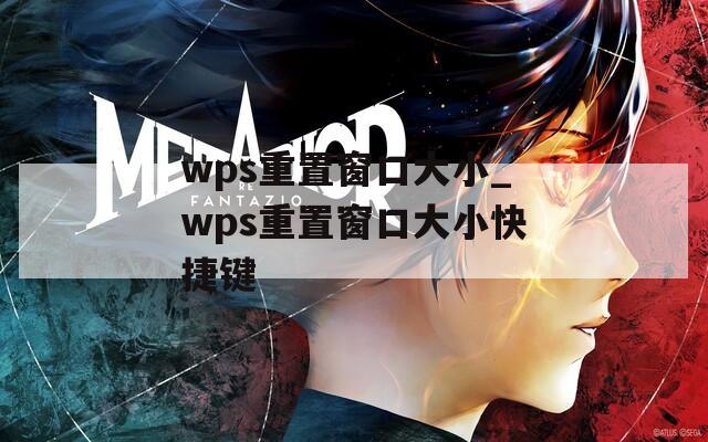 wps重置窗口大小_wps重置窗口大小快捷键
