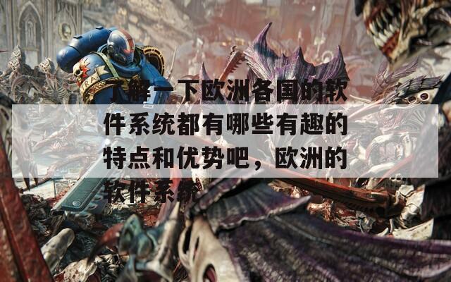 了解一下欧洲各国的软件系统都有哪些有趣的特点和优势吧，欧洲的软件系统